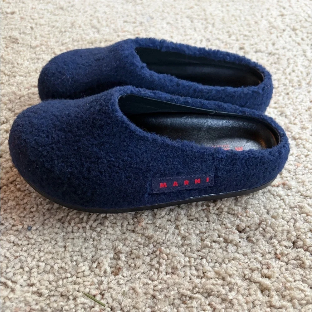 Marni Kids Navy Patch Mule 32
